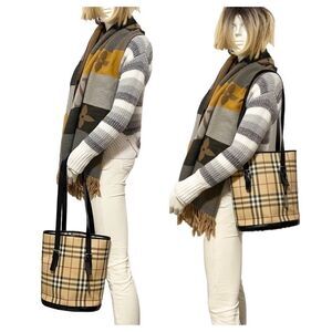 BURBERRY Nova Check Pvc Leather Handbag Shoulder Bag